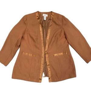 Vintage Sue Brett Brown Blazer Jacket Size Large